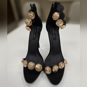 Versace Like Elegant Black and Gold Stilettos